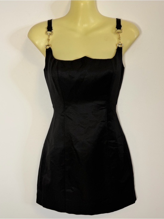 NWT PepperMayo Aretha Black Mini Dress with Gold Ring Straps - Picture 2 of 9
